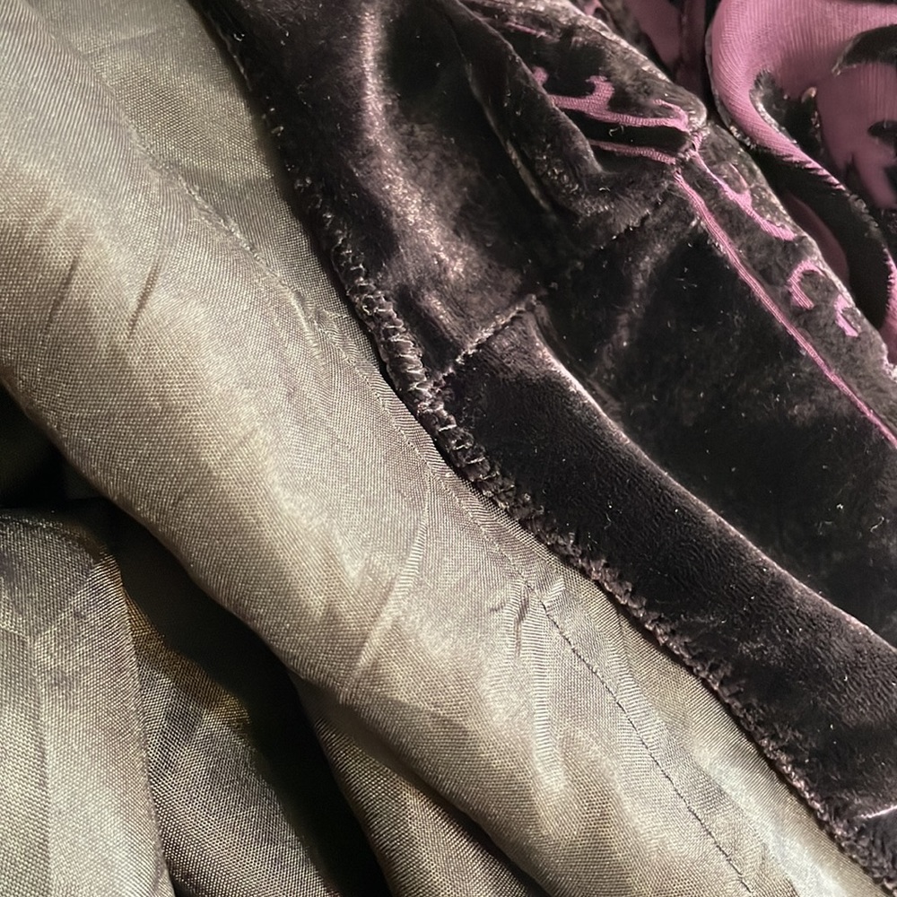 Max Studio Burnout Velvet Halter Plum Dress - Picture 15 of 15